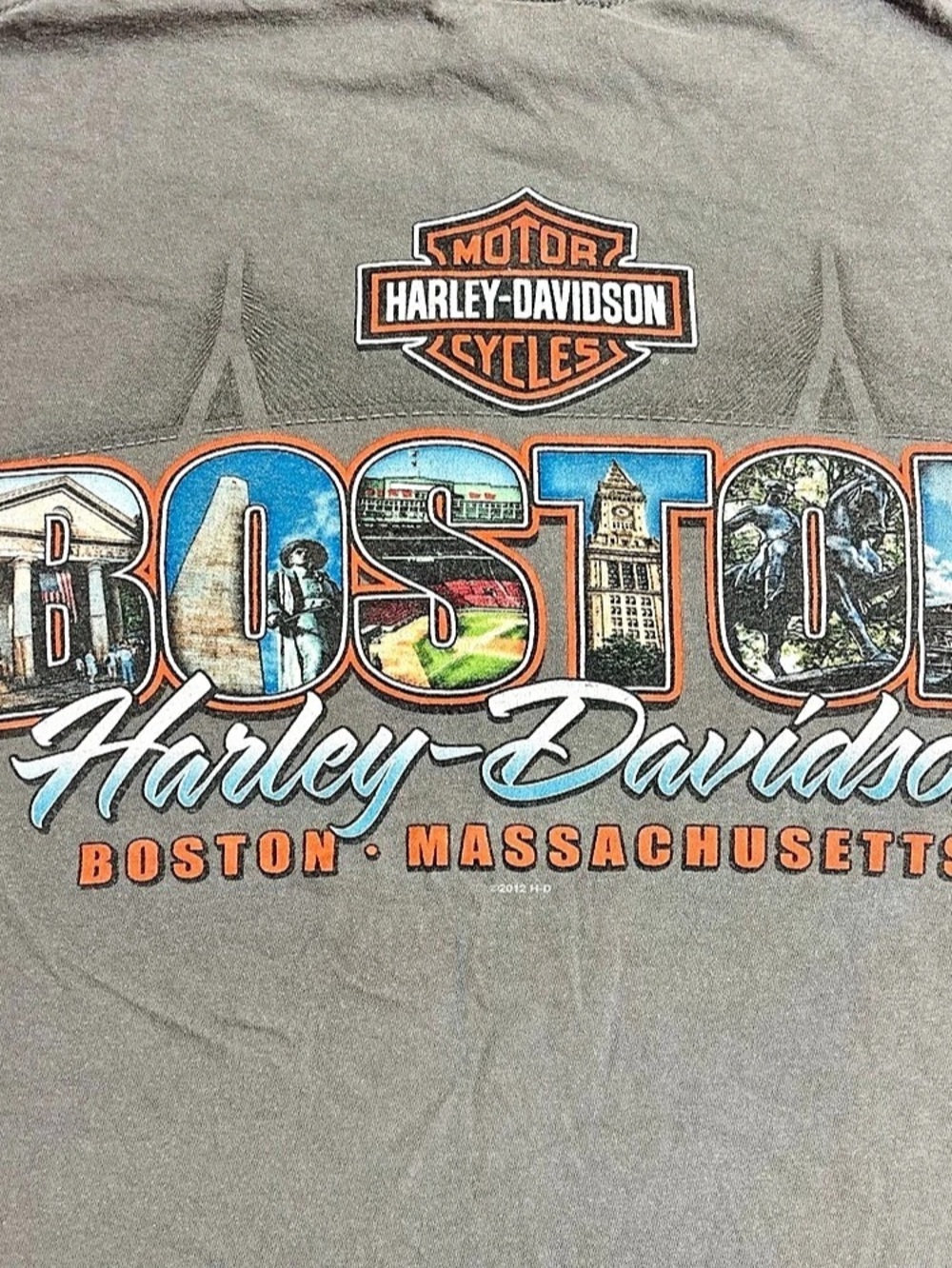 Vintage Harley Davidson Boston Mass Graphic Tee Mens Size Medium